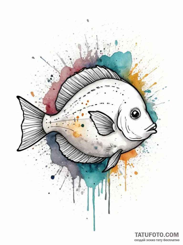 Tattoo sketch flounder, artistic tattoo sketc... - эскиз тату (№1756715898_0, 01.09.2025 08:38) — Tatufoto.com