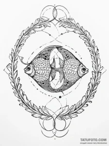 Tattoo sketch vesica piscis with a fish - эскиз тату (№1756716884_0, 01.09.2025 08:54) — Tatufoto.com