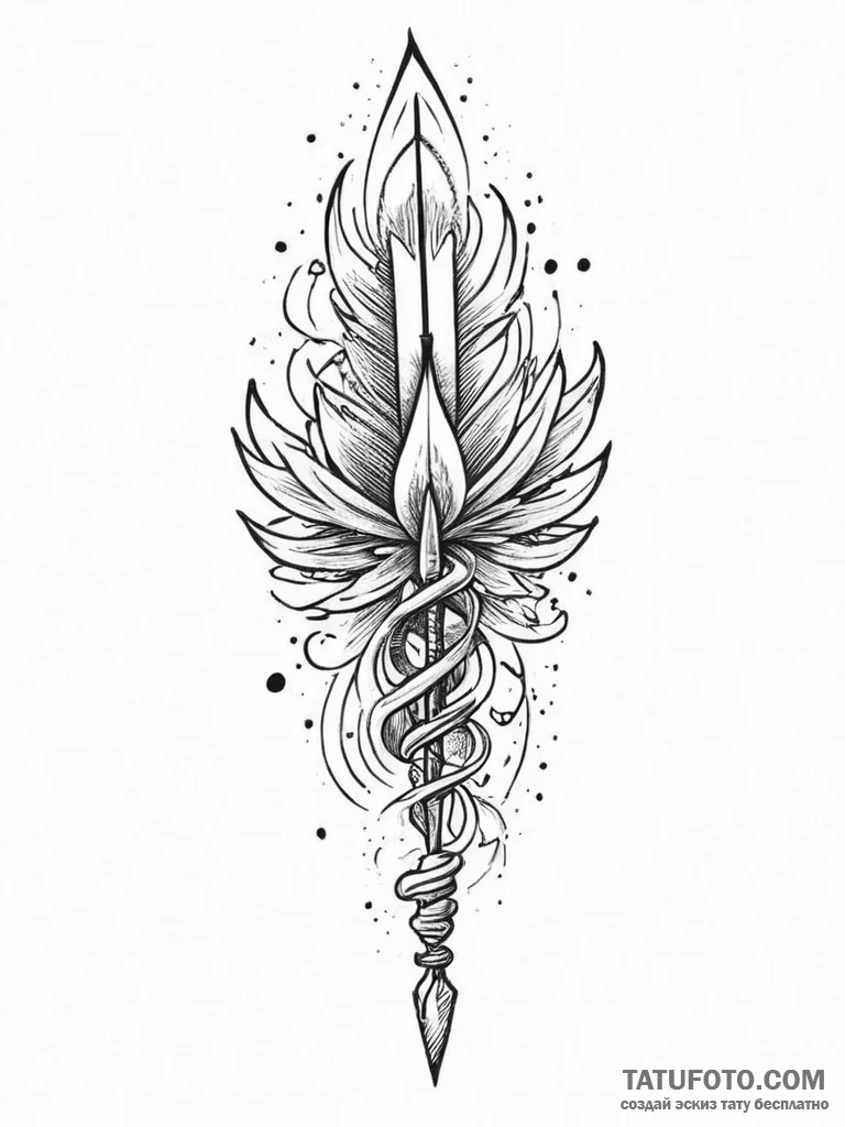 Tattoo sketch spellbook with a quill, tattoo... - эскиз тату (№1756717278_0, 01.09.2025 09:01) — Tatufoto.com