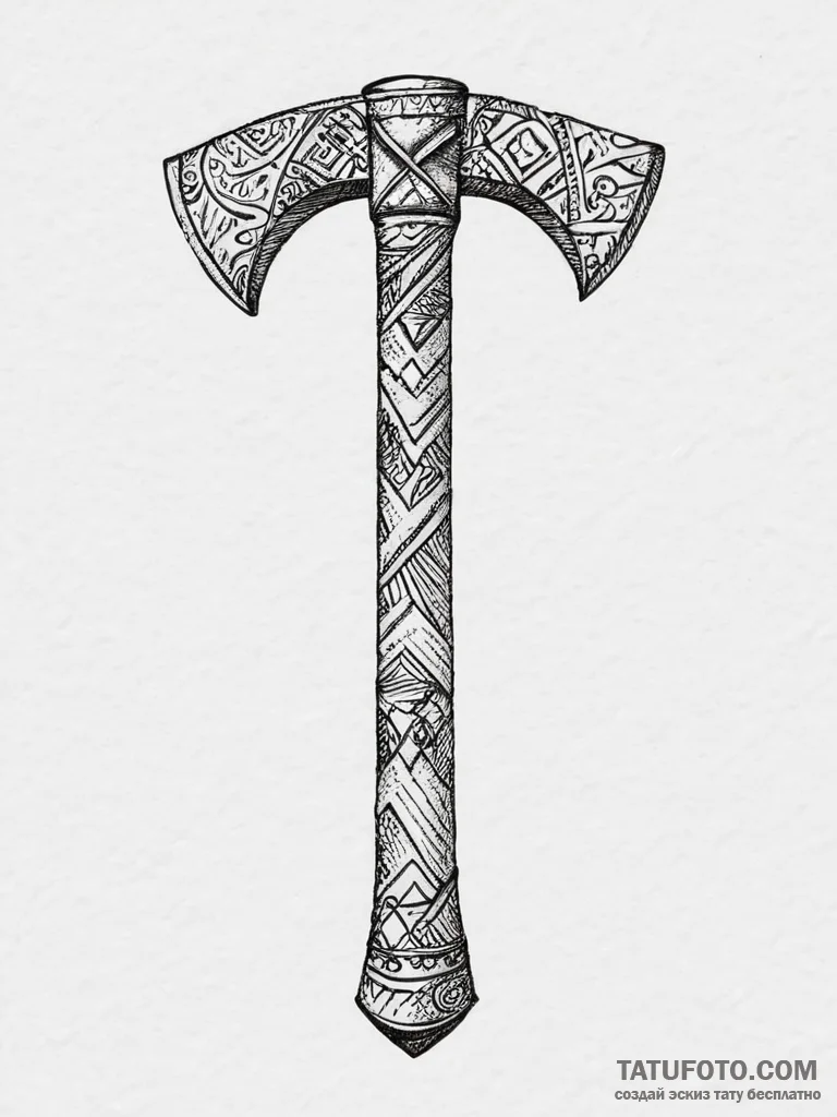 Tattoo sketch axe tattoo, artistic tattoo ske... - эскиз тату (№1756718091_0, 01.09.2025 09:14) — Tatufoto.com