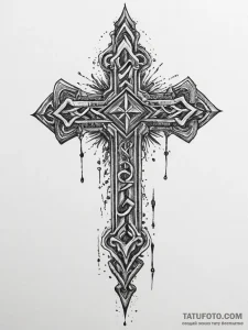Tattoo sketch othala rune with a key, tattoo... - эскиз тату (№1756718299_0, 01.09.2025 09:18) — Tatufoto.com