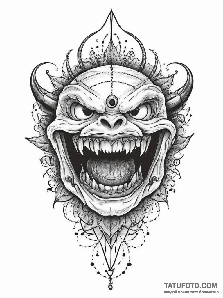 Tattoo sketch monster teeth tattoo, tattoo dr... - эскиз тату (№1756718703_0, 01.09.2025 09:25) — Tatufoto.com