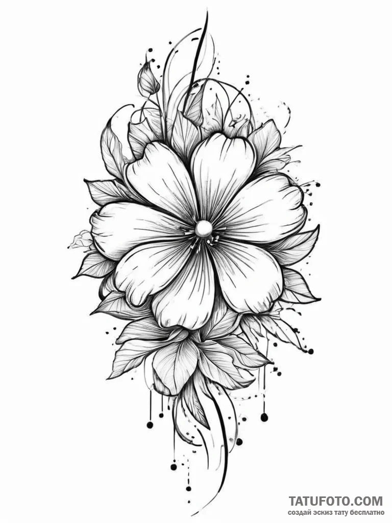 Tattoo sketch vanilla flower, concept art for... - эскиз тату (№1756719288_0, 01.09.2025 09:34) — Tatufoto.com