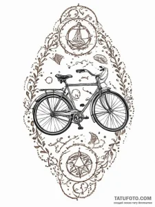 Tattoo sketch cycling bicycle silhouette, tat... - эскиз тату (№1756719874_0, 01.09.2025 09:44) — Tatufoto.com