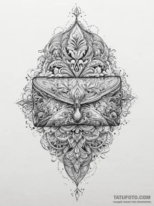 Tattoo sketch mailbox with a letter, concept... - эскиз тату (№1756720069_0, 01.09.2025 09:47) — Tatufoto.com