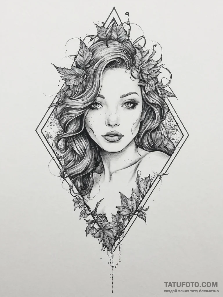 Tattoo sketch poison ivy, tattoo drawing outl... - эскиз тату (№1756722245_0, 01.09.2025 10:24) — Tatufoto.com