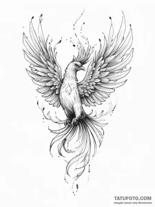 Tattoo sketch phoenix - эскиз тату (№1756722652_0, 01.09.2025 10:30) — Tatufoto.com