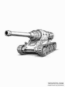 Tattoo sketch tank cannon - эскиз тату (№1756723446_0, 01.09.2025 10:44) — Tatufoto.com