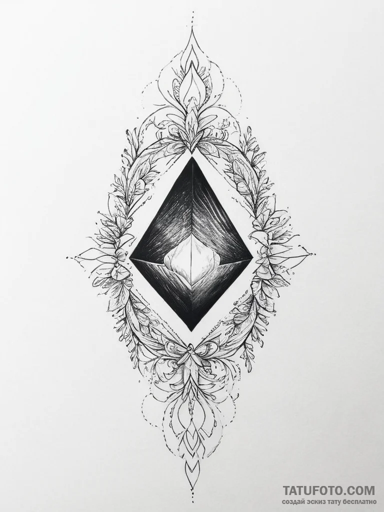 Tattoo sketch obsidian - эскиз тату (№1756724447_0, 01.09.2025 11:00) — Tatufoto.com