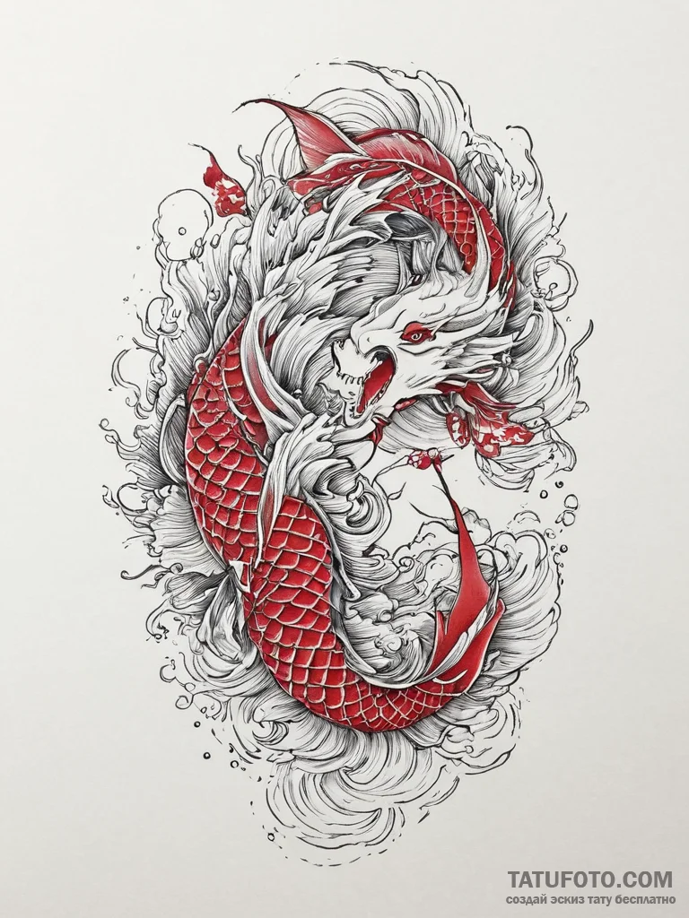 Tattoo sketch red, tattoo sketch design, irez... - эскиз тату (№1756726226_0, 01.09.2025 11:30) — Tatufoto.com