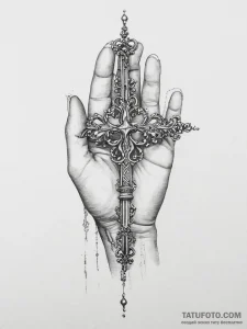 Tattoo sketch hands with a key, artistic tatt... - эскиз тату (№1756730643_0, 01.09.2025 12:44) — Tatufoto.com