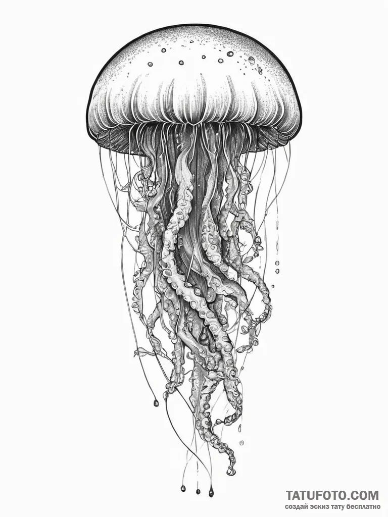 Tattoo sketch jellyfish tattoo, tattoo sketch... - эскиз тату (№1756732229_0, 01.09.2025 13:10) — Tatufoto.com