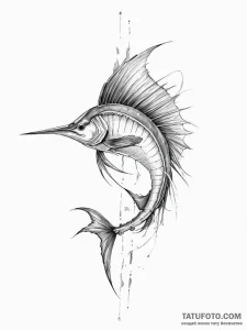 Tattoo sketch sailfish - эскиз тату (№1756732616_0, 01.09.2025 13:16) — Tatufoto.com