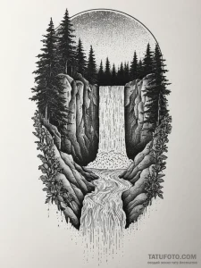Tattoo sketch узор в виде водопада, concept a... - эскиз тату (№1756733430_0, 01.09.2025 13:30) — Tatufoto.com