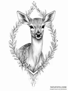 Tattoo sketch graceful fawn - эскиз тату (№1756733630_0, 01.09.2025 13:33) — Tatufoto.com