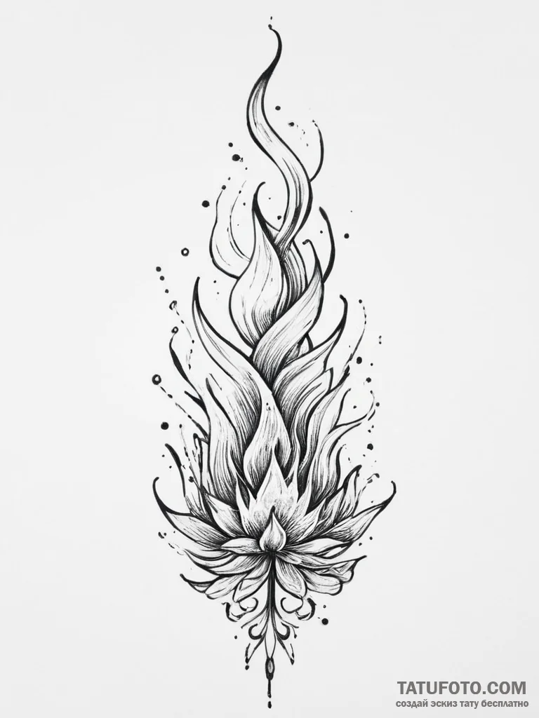Tattoo sketch fire - эскиз тату (№1756735391_0, 01.09.2025 14:03) — Tatufoto.com