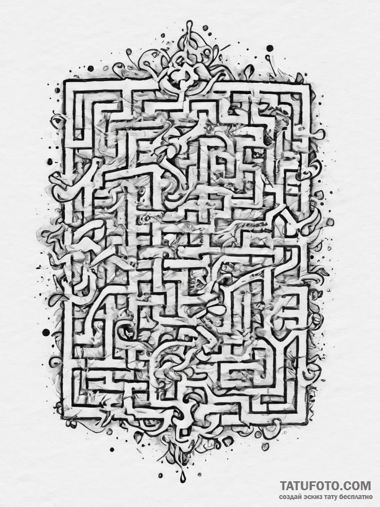 Tattoo sketch magical maze, concept art for t... - эскиз тату (№1756735785_0, 01.09.2025 14:09) — Tatufoto.com