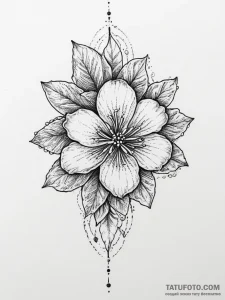 Tattoo sketch orange blossom, ink illustratio... - эскиз тату (№1756737165_0, 01.09.2025 14:32) — Tatufoto.com