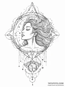 Tattoo sketch cosmic myth - эскиз тату (№1756738547_0, 01.09.2025 14:55) — Tatufoto.com