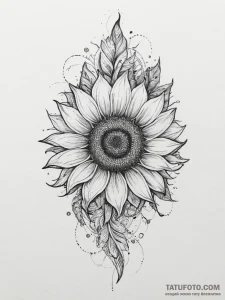 Tattoo sketch узор в виде подсолнуха, artisti... - эскиз тату (№1756739139_0, 01.09.2025 15:05) — Tatufoto.com