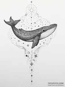 Tattoo sketch кит в космосе, tattoo sketch de... - эскиз тату (№1756740123_0, 01.09.2025 15:22) — Tatufoto.com
