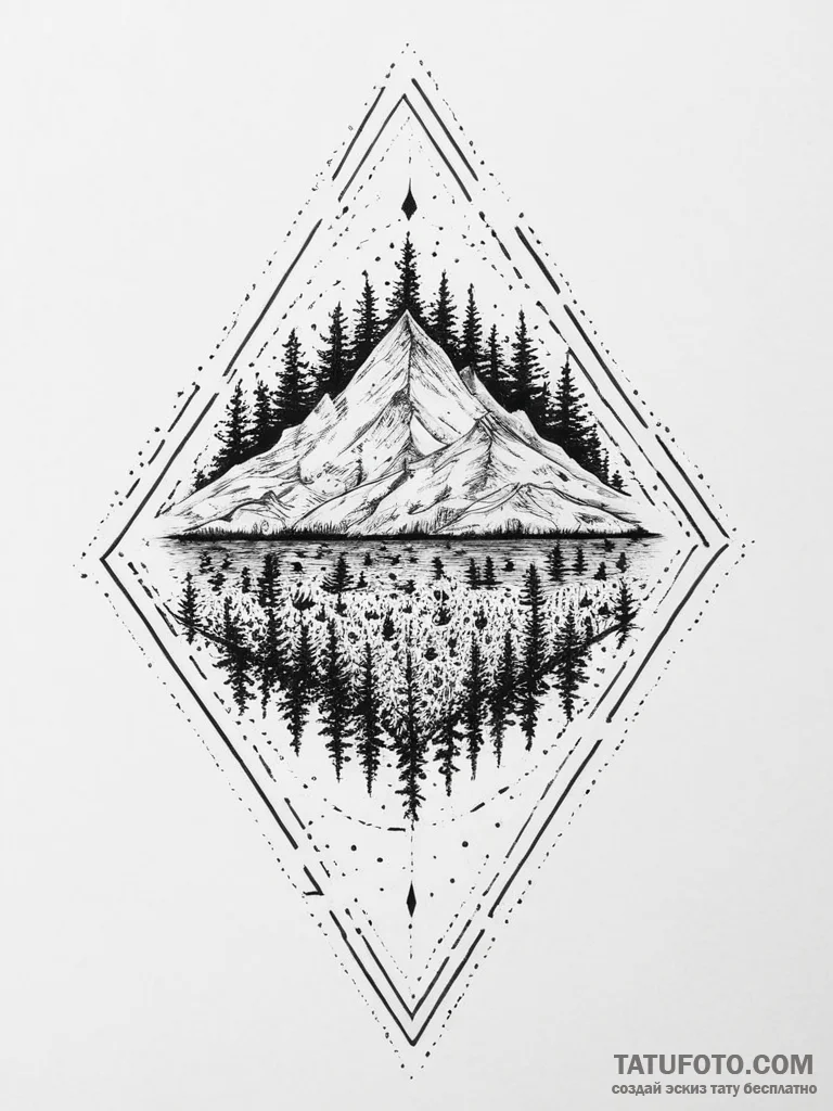 Tattoo sketch blackwork черный лес, tattoo li... - эскиз тату (№1756740516_0, 01.09.2025 15:28) — Tatufoto.com
