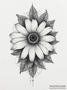 Tattoo sketch black-eyed susan, tattoo flash... - эскиз тату (№1756740713_0, 01.09.2025 15:31) — Tatufoto.com