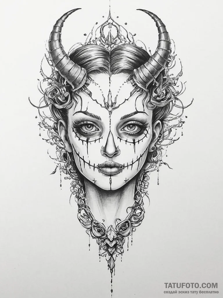 Tattoo sketch nightmare - эскиз тату (№1756741106_0, 01.09.2025 15:38) — Tatufoto.com