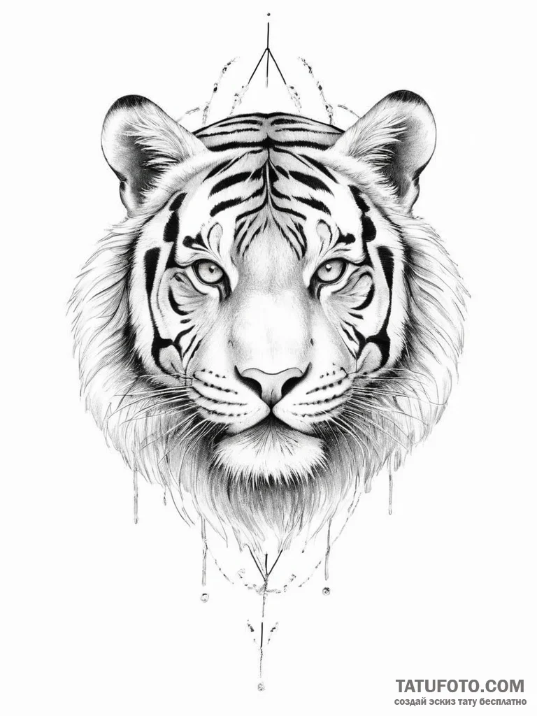 Tattoo sketch tiger's eye - эскиз тату (№1756742678_0, 01.09.2025 16:04) — Tatufoto.com