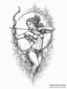 Tattoo sketch centaur archer, artistic tattoo... - эскиз тату (№1756744054_0, 01.09.2025 16:27) — Tatufoto.com