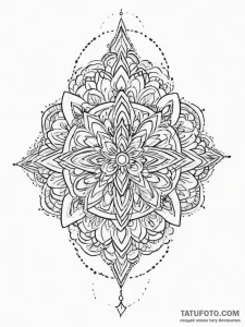 Tattoo sketch мандала из тонких линий, tattoo... - эскиз тату (№1756744645_0, 01.09.2025 16:37) — Tatufoto.com