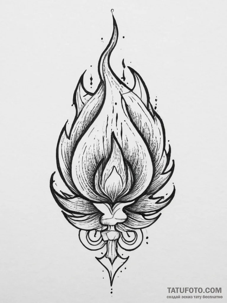 Tattoo sketch fire, tattoo sketch design, bla... - эскиз тату (№1756745235_0, 01.09.2025 16:47) — Tatufoto.com