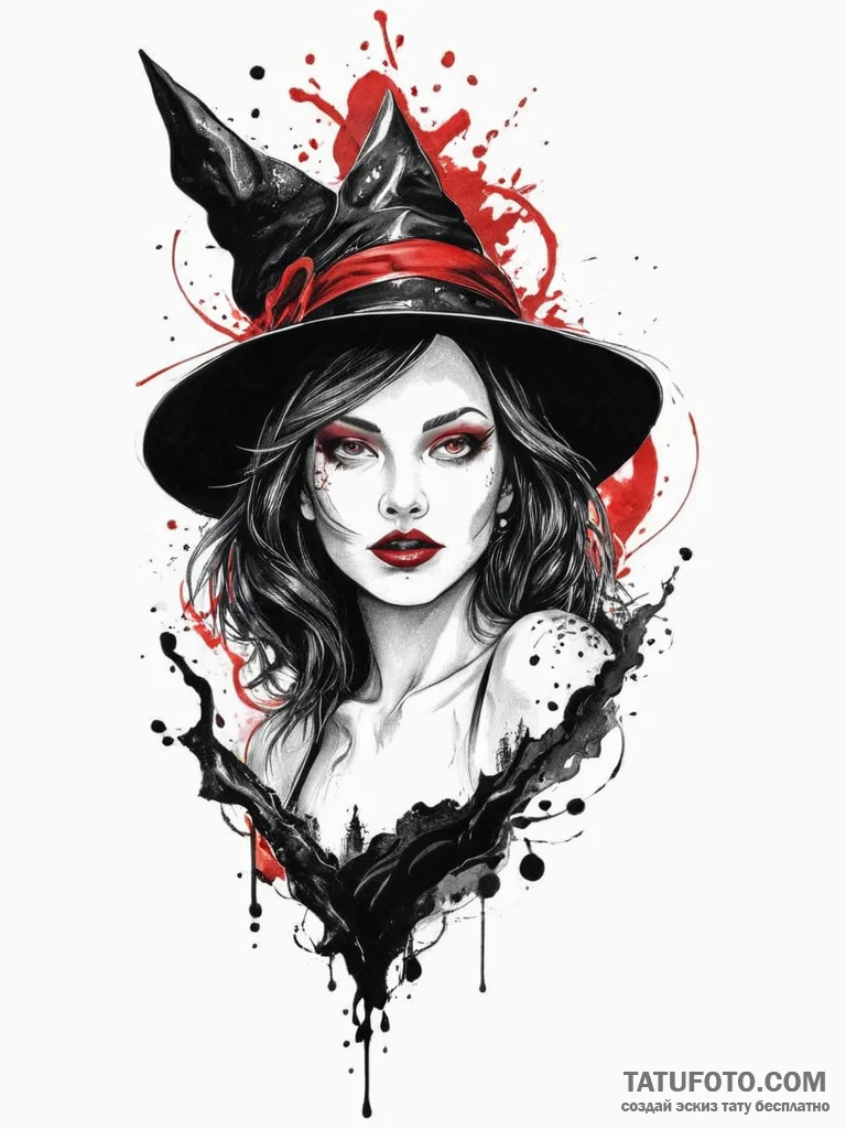 Tattoo sketch gothic ведьма, tattoo sketch de... - эскиз тату (№1756745629_0, 01.09.2025 16:53) — Tatufoto.com