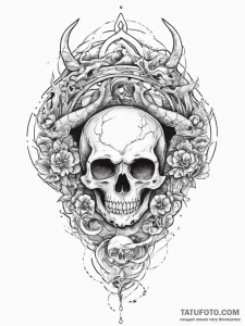 Tattoo sketch pentagram with a skull, ink ill... - эскиз тату (№1756746414_0, 01.09.2025 17:06) — Tatufoto.com