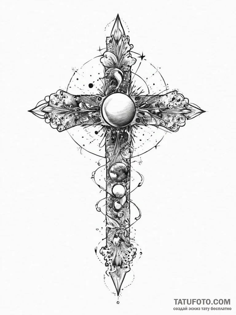 Tattoo sketch cosmic world, ink illustration... - эскиз тату (№1756748575_0, 01.09.2025 17:42) — Tatufoto.com