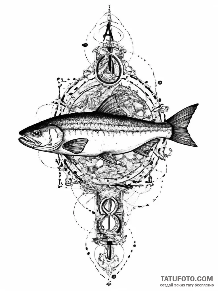 Tattoo sketch atlantic salmon, tattoo line ar... - эскиз тату (№1756761809_0, 01.09.2025 21:23) — Tatufoto.com