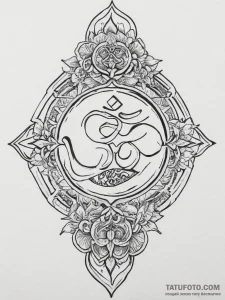 Tattoo sketch sacred om, concept art for tatt... - эскиз тату (№1756762806_0, 01.09.2025 21:40) — Tatufoto.com