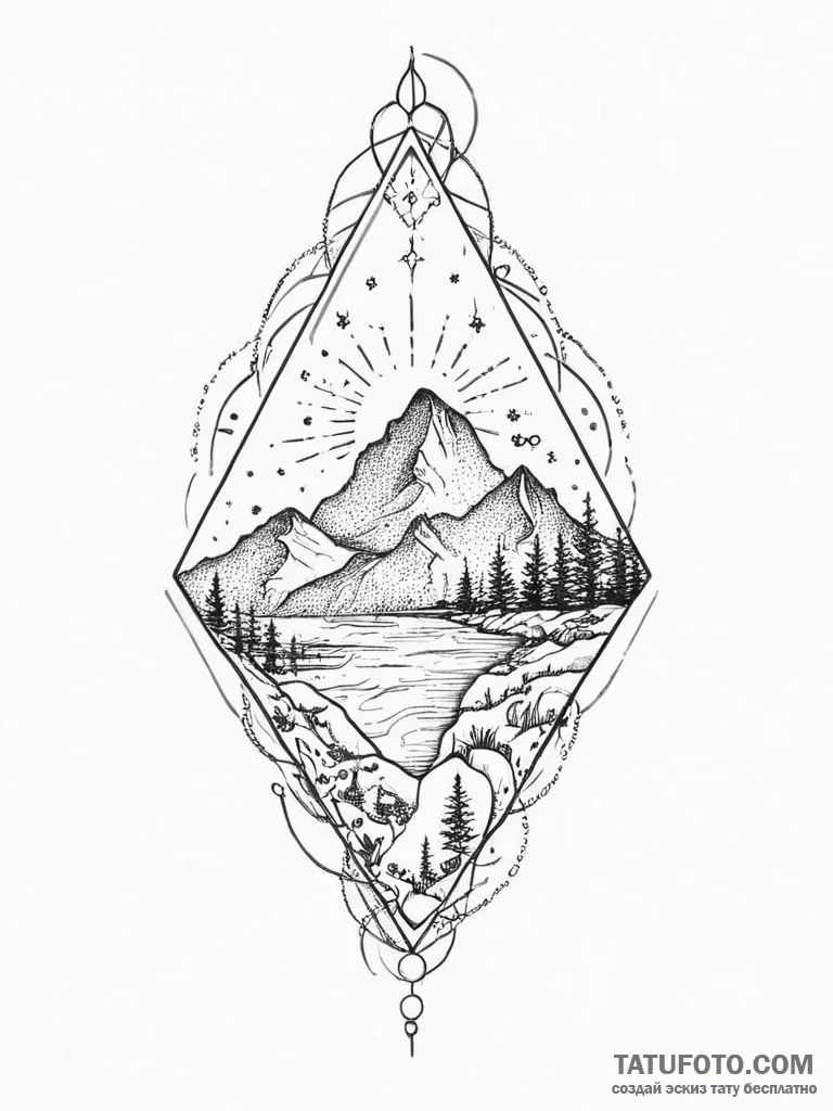 Tattoo sketch mystical scene, tattoo drawing... - эскиз тату (№1756763612_0, 01.09.2025 21:53) — Tatufoto.com