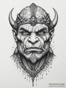 Tattoo sketch orc chieftain, tattoo sketch de... - эскиз тату (№1756765422_0, 01.09.2025 22:23) — Tatufoto.com
