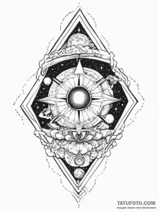 Tattoo sketch cosmic tale, tattoo flash sheet... - эскиз тату (№1756765622_0, 01.09.2025 22:27) — Tatufoto.com
