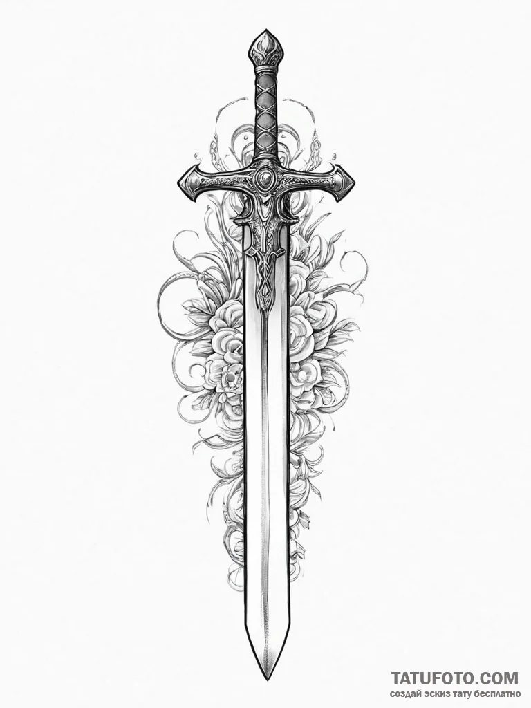 Tattoo sketch human sword - эскиз тату (№1756766027_0, 01.09.2025 22:33) — Tatufoto.com