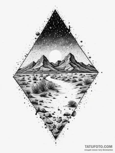 Tattoo sketch desert, concept art for tattoo,... - эскиз тату (№1756766612_0, 01.09.2025 22:43) — Tatufoto.com