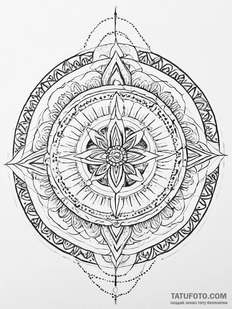 Tattoo sketch рунический круг, ink illustrati... - эскиз тату (№1756767198_0, 01.09.2025 22:53) — Tatufoto.com