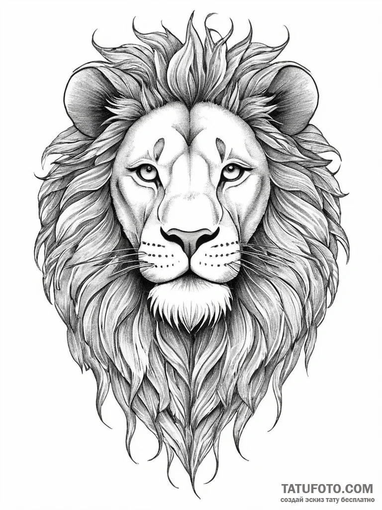 Tattoo sketch realistic портрет льва, concept... - эскиз тату (№1756767801_0, 01.09.2025 23:03) — Tatufoto.com