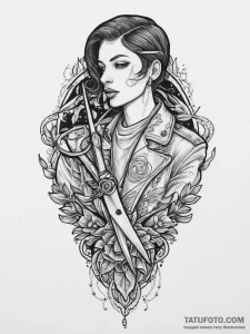Tattoo sketch soldier with a scissors, tattoo... - эскиз тату (№1756790332_0, 02.09.2025 05:18) — Tatufoto.com