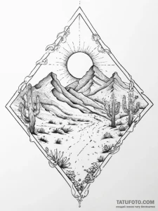 Tattoo sketch desert - эскиз тату (№1756790927_0, 02.09.2025 05:28) — Tatufoto.com