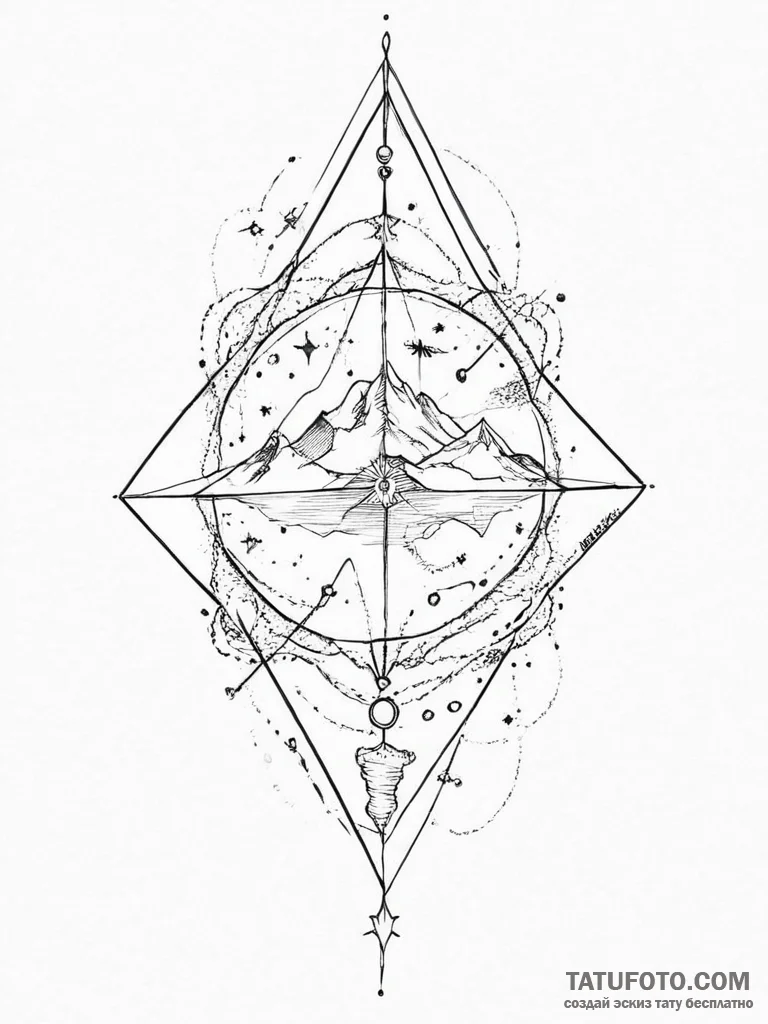 Tattoo sketch cosmic kingdom, tattoo drawing... - эскиз тату (№1756791129_0, 02.09.2025 05:32) — Tatufoto.com