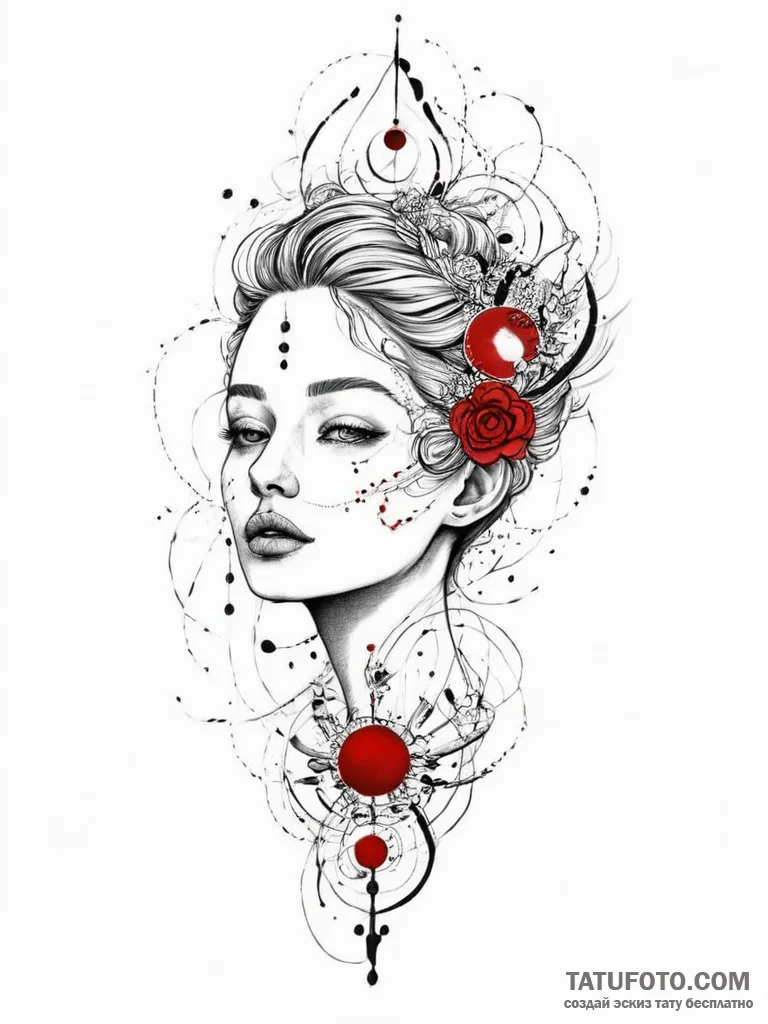 Tattoo sketch cosmic person, tattoo flash she... - эскиз тату (№1756792308_0, 02.09.2025 05:51) — Tatufoto.com
