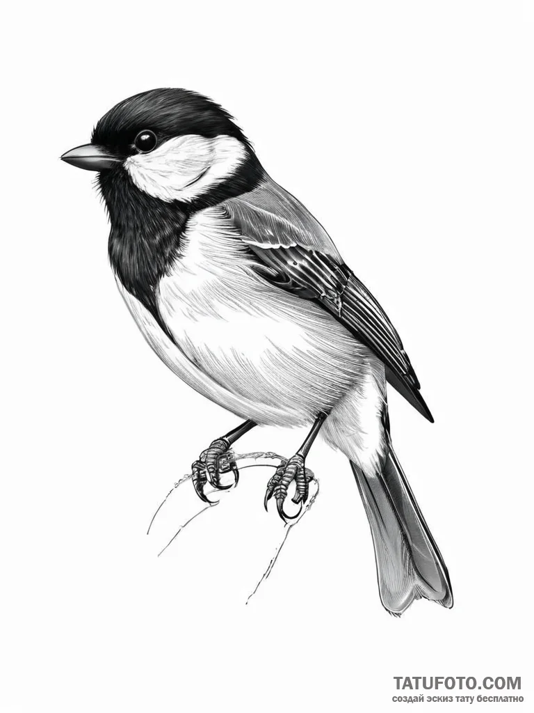 Tattoo sketch great tit - эскиз тату (№1756792699_0, 02.09.2025 05:58) — Tatufoto.com