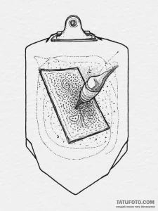 Tattoo sketch coach whistle and clipboard, ar... - эскиз тату (№1756793290_0, 02.09.2025 06:08) — Tatufoto.com